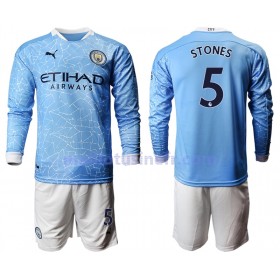 Maillot de Foot Manchester City John Stones 5 Domicile 2020-21 Manches Longues - Enfant